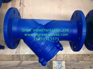 DIN y strainer flanged ends