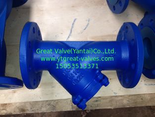 DIN y strainer flanged ends