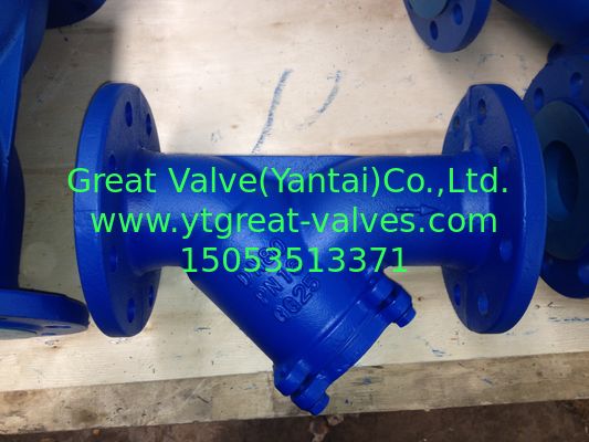 DIN y strainer flanged ends