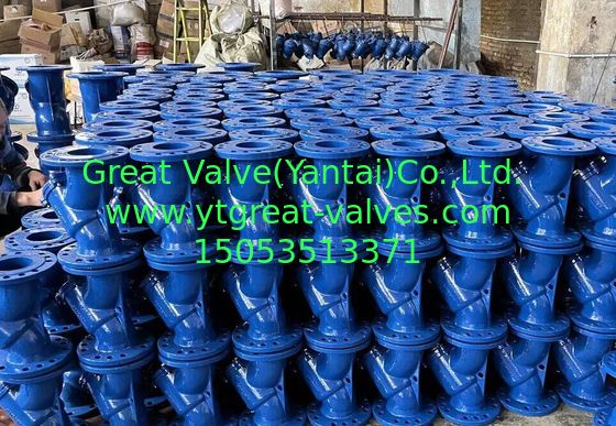 DIN y strainer flanged ends